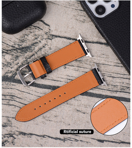 Bracelets de montre en cuir PU Litchi de luxe faits à la main sur mesure OEM Western 38 40 41 42 44 <span class=keywords><strong>45</strong></span> <span class=keywords><strong>mm</strong></span> pour <span class=keywords><strong>Apple</strong></span> Iwatch Series 4 5 6 - Product Image 6