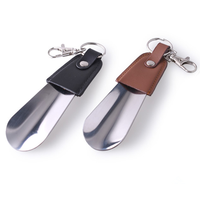 Porte-clés à double usage en cuir, métal, acier inoxydable, corne de chaussure, nouveau design