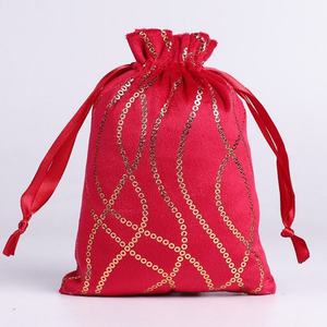 Sacs cadeaux à cordon imprimés personnages elfes, ensemble de pochettes festives en nylon pour fêtes de Noël - Product Image 4