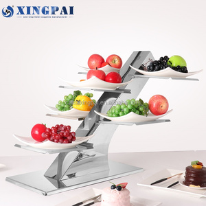 Xingpai bán buôn nhà hàng Nguồn cung cấp đa <span class=keywords><strong>Tier</strong></span> Ấn Độ bánh đứng gốm tự chọn máy chủ phục vụ risers tự chọn - Product Image 4