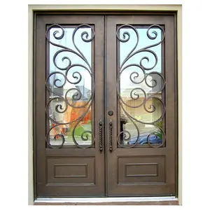 SEYK-064 European&Barcelona Popular Design High Grade Exterior Wrought Iron Door