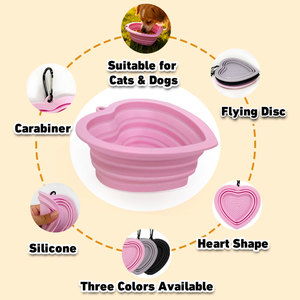 Tigela de Alimentação para Cães Dobrável Multicolorida, Fabricação Direta, Personalizável, Tigela de Silicone para Animais de Estimação com Clipe de Chaveiro - Product Image 6