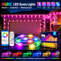 Bande lumineuse LED intelligente RGB, étanche IP67, pour l'extérieur, éclairage à intensité variable pour Halloween, fête, patio, jardin, éclairage d'ambiance