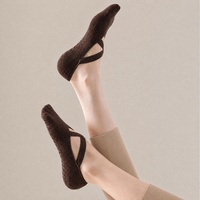 Maßgefertigte Pilates-Grip-Socken Rutschfeste Anti-Rutsch Yoga-Socken mit Logo Silikon-Kreuzriemen Baumwolle für Damen