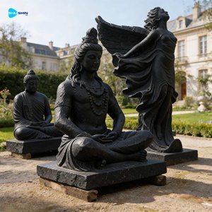 हस्तनिर्मित डिजाइन आउटडोर बड़े संगमरमर भगवान शिव और भारतीय बुद्ध प्रतिमा उद्यान और विला के उपयोग के लिए - Product Image 6