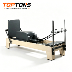 TOPTONS Reformer Pilates en <span class=keywords><strong>Bois</strong></span> d'Érable Durable avec Poteaux <span class=keywords><strong>de</strong></span> Corde, Réglage Multi-Niveaux <span class=keywords><strong>de</strong></span> Précision, Personnalisation OEM, Certifié CE - Product Image 1