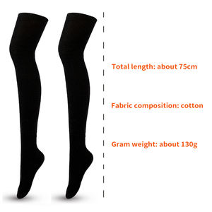 Vente en gros de chaussettes longues et hautes personnalisées pour femmes, chaussettes thermiques d'hiver en coton pour jeunes femmes, chaussettes hautes pour dames - Product Image 5