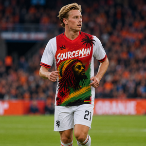 <span class=keywords><strong>Maillot</strong></span> de football hommage au troisième <span class=keywords><strong>maillot</strong></span> des Pays-Bas 2025-2026, thème Reggae, col blanc, FC Club Amsterdam - Product Image 1
