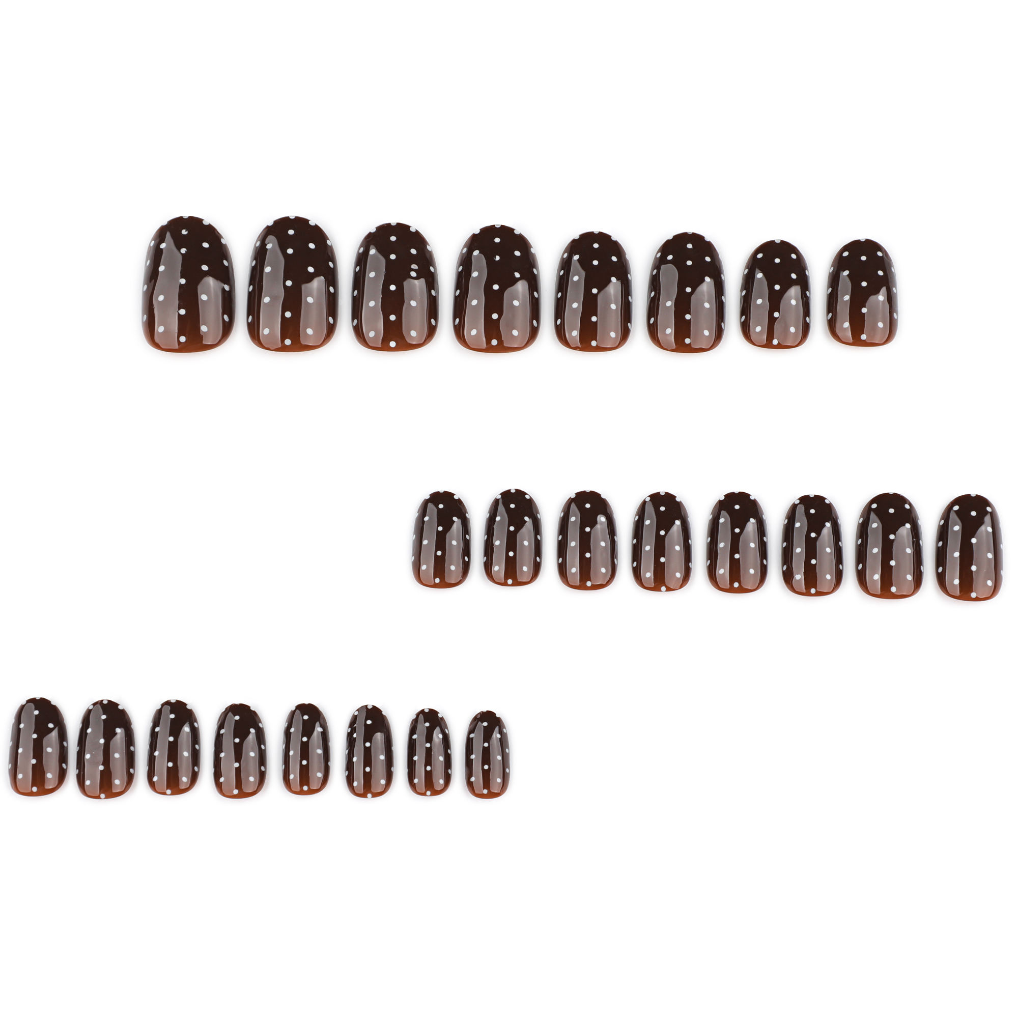 24 Pcs 4063 Short Round Korea Imported Abs Romantic Art Acrylic Press on Nails Artificial Fingernails Candy False Nails