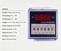 DH48S-S Relay Timer Siklus Pengulangan Digital 0.1S-99H Relay Waktu Ganda 5A AC 8-Pin Sakelar Tunda Timer Sirkular yang Dapat Diprogram