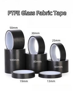 उच्च तापमान विरोधी स्थिर ptfe काले फिल्म चिपकने वाला टेप सिलिकन गोंद फाइबरग्लास मेश कपड़े के लिए अलकाली मुक्त काटने सेवा - Product Image 2