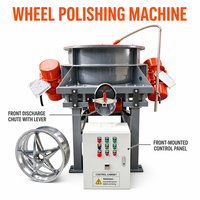 Machine à polir vibrante à moyeu céramique 120L avec cuve ronde pour la rénovation de surface et le polissage miroir des jantes en alliage