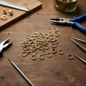 Anelli a Cerchio Ilan 10mm in Acciaio Inossidabile Color Oro Bianco per Creazione di Gioielli - Product Image 2