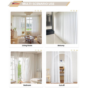 ARODDY Black <strong>Red</strong> Living Room Sheers Privacy Semi-sheer Rolls <strong>Curtains</strong> Fold Luxury Modern Pleat White Window Sheers - Product Image 4