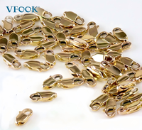 Composants de fabrication de bijoux fins DIY VFOOK Findings, fermoirs mousquetons en laiton durable plaqué or 14 carats pour fournitures de colliers