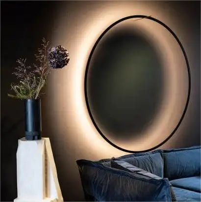 Style moderne Décoration résidentielle Salon Chambre à coucher Matériau métallique rond LED Couleur RVB Applique murale