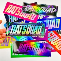 Etiqueta adhesiva de holograma de arcoíris resistente a los rayos UV, impresión personalizada, Logo troquelado, decoración para ordenador portátil, pegatinas holográficas con purpurina brillante