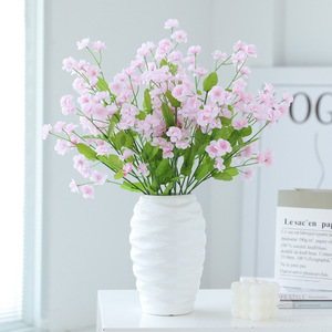 Fleur artificielle de mignonnette à 3 branches en soie bleue, haute simulation, pour décoration maison et mariage - Product Image 3