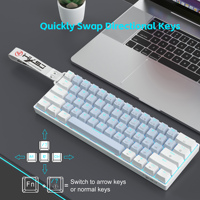 Teclado Mecánico para Juegos HXSJ V900 con Cable USB Tipo-C, 61 Teclas, Retroiluminación LED, Nuevo, Portátil, Compacto, para PC Gamer