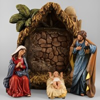 Produits en stock Statues religieuses catholiques en résine Mini crèche chrétienne de Noël Petite Divine 13cm Sainte Famille Crèche