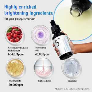 ブライトニングダークスポットスキンケア5 in 1フェイスセラム5 in 1セラムトラネキサム酸ナイアシンアミドビタミンC Eグルタチオンフェイスセラム - Product Image 3