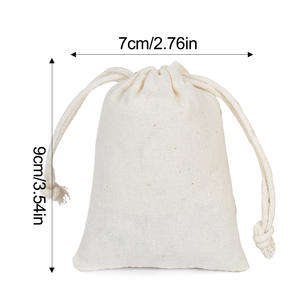 Factory Organic Cotton <b>Drawstring</b> Pouch Eco-Friendly Reusable Small Linen Woven Bag for Shopping Custom Logo Gift Packaging - Product Image 2