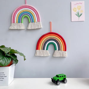 Bébé chambre maison mignon coton cadeaux de noël <span class=keywords><strong>arc</strong></span>-<span class=keywords><strong>en</strong></span>-<span class=keywords><strong>ciel</strong></span> tissé à la main <span class=keywords><strong>macramé</strong></span> tenture murale <span class=keywords><strong>arc</strong></span>-<span class=keywords><strong>en</strong></span>-<span class=keywords><strong>ciel</strong></span> décor - Product Image 4