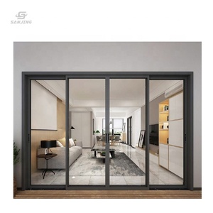 Sanjing-Lámina de vidrio transparente telescópica, <span class=keywords><strong>puerta</strong></span> deslizante automática - Product Image 1