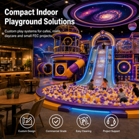 Equipo de Juego Infantil Castle Soft Play, Temática Espacial, Tobogán Doble, Certificación CE TUV ISO 9001, Escalones Acolchados de Grado Comercial, Proyecto para Centros Comerciales