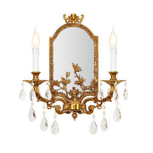 Appliques murales rococo, miroir décoratif, phare, <span class=keywords><strong>lampe</strong></span> de coiffeuse, lampes murales pour salle de maquillage, art français, <span class=keywords><strong>lampe</strong></span> en cuivre pour miroir - Product Image 2