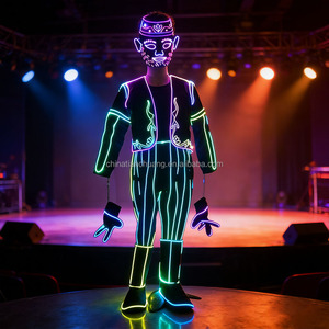 Costume Lumineux Style Arabe en Fibre Optique, <span class=keywords><strong>Tenue</strong></span> LED de Luxe pour Spectacles Scéniques, Fêtes, Festivals, Parades, Clubs et Événements Cosplay - Product Image 1