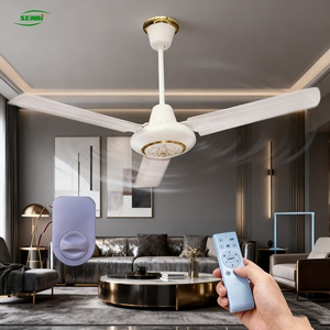 Quạt trần năng lượng mặt trời giá rẻ 56 inch 3 cánh quạt AC DC điều khiển từ xa - Product Image 1