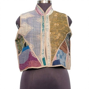 Handmade Reversible Short Patchwork Vest <b>Jacket</b> for Women 100% Cotton Eco-Friendly & Breathable Elegant Style - Product Image 1