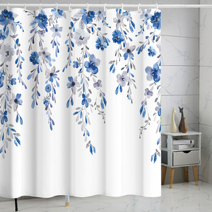 Rideau <span class=keywords><strong>de</strong></span> douche vert eucalyptus aquarelle plante feuilles décor <span class=keywords><strong>de</strong></span> <span class=keywords><strong>salle</strong></span> <span class=keywords><strong>de</strong></span> <span class=keywords><strong>bain</strong></span> rideau <span class=keywords><strong>de</strong></span> douche en tissu imperméable ensemble <span class=keywords><strong>avec</strong></span> crochets - Product Image 3