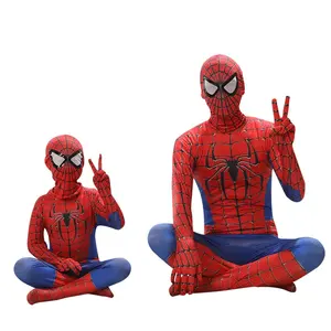 Kostum Cosplay Spider Man Anak-anak, Kostum Halloween Pahlawan Super Spiderman, Jumpsuit