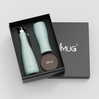 Coffret Cadeau Thermos et Tasse en Acier Inoxydable 2026 - Bouteille d'Eau Isotherme 500ml, Tasse de Camping 350ml, Isolation Thermique 6-12h