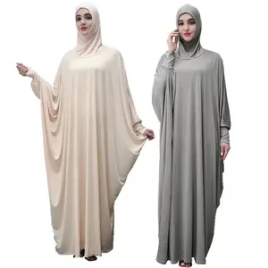 2024 Hot Sell Fashion Muslim Women Prayer Dress Dubai Khimar Long Hijab Jilbab Islamic Overhead Abaya Femmes Robe Musulmane