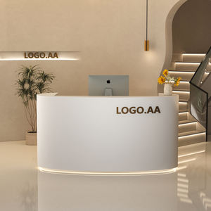 Moderno Bancone Reception di Lusso in Stile Crema per Saloni di Bellezza Negozi di Abbigliamento Piccolo Semplice Banco Cassa per Uffici Centri Commerciali - Product Image 6