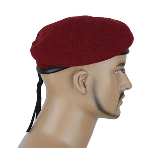 Béret en <span class=keywords><strong>Laine</strong></span> 100% Rouge Brodé de Haute Qualité Double Safe Factory, Casquette Tactique de Sécurité pour <span class=keywords><strong>Femme</strong></span> - Product Image 5