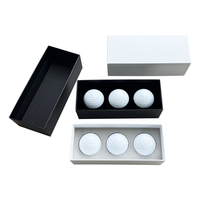 Juego de 3 Pelotas de Golf Personalizadas Blancas y Negras en Caja de Regalo, Pelota de Golf de 2 Piezas de Goma Sintética con Empaque Premium