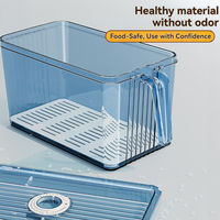Vierkante stapelbare koelkast opbergbakken, voedselveilige PP plastic, vaatwasserbestendig, organizer containers met deksels voor fruit en groenten