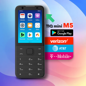 Téléphone à écran tactile TIQ Mini M5 double SIM double Android 13 compatible avec les bandes de fréquences des opérateurs américains - Product Image 1