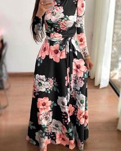 New <strong>Women</strong> Boho Beach Long Casual <strong>Dress</strong> Autumn New Design Long Sleeve Floral Print <strong>Womens</strong> High <strong>Collar</strong> Maxi <strong>Dresses</strong> - Product Image 3