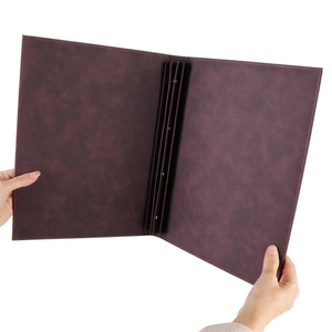 Tùy chỉnh A4 Kích thước nhà hàng thư mục với PU da hoặc PVC Bìa khách sạn lưu trữ <span class=keywords><strong>menu</strong></span> chất kết dính với nhiệt ràng buộc và chủ đề may - Product Image 5