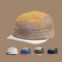 Casquette de camping multi-panneaux non structurée en gros, respirante, en tissu perforé découpé au laser, imperméable, avec logo personnalisé, légère