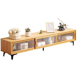 Meuble TV minimaliste moderne en bois, armoire de rangement sur pied pour petit appartement, salon - Product Image 5