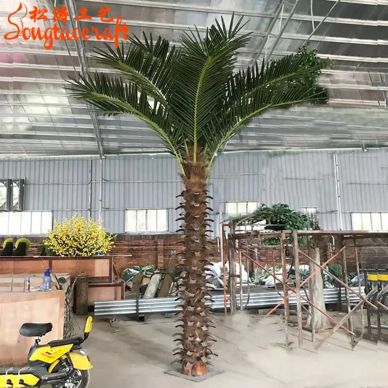 Palmeras artificiales de fibra de vidrio, decoración de palmeras artificiales de 5M para interior o exterior