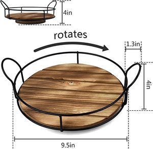 10 <span class=keywords><strong>inch</strong></span> 360 ° xoay bàn xoay nhà bếp Countertop gia vị giá tổ chức với xử lý, Keo Gỗ lười biếng <span class=keywords><strong>Susan</strong></span> với không trượt cơ sở - Product Image 2