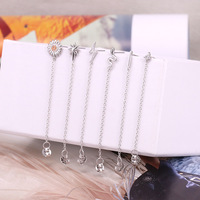 Hotsale S925 ayar gümüş püskül küpe kadınlar için moda geometrik hayvan şekilli zincir bırak saplama küpe