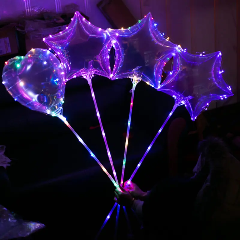Globos LED transparentes para niños, globos de helio brillantes para fiesta de cumpleaños
